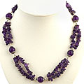 Handmade Silver Accented Amethyst Necklace