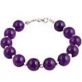 Handmade Silver Beaded Amethyst Bracelet