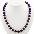 Handmade Silver Beaded Amethyst Necklace