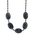 Forest Green Jasper and Silver Necklace
