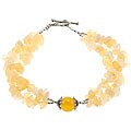 Silve-accented Sunflower Yellow Agate Bracelet