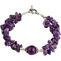 Handmade Silver Accented Amethyst Bracelet