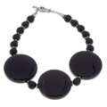 Black & White Sardonyx Silver Bracelet