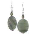 Green Quartz Gemstone and Silver Earrings