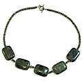 Handmade Green Jasper and Silver Necklace