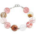 Handmade Crystalline Quartz and Silver Bracelet