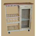 Bamboo and Pine Trolley Cabinet with Door