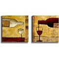 Judi Bagnato 'Red & White Wine' Stretched Canvas Set