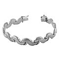 14k White Gold Graceful Wave Stampato Bracelet