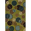 Sierra Collection Contemporary Circles Wool Rug (5'3 x 7'9)