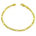 14k Gold Overlay Sterling Silver Figaro Bracelet