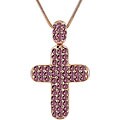 Goldplated Silver Rhodolite Cross Pendant Necklace