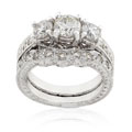 14k White Gold 1 7/8ct TDW Diamond Bridal Ring Set (HI, SI1-SI2)