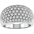 14k White Gold 1 1/2ct TDW Diamond Dome Ring