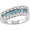 14k Gold Blue & White 1 1/8ct TDW Diamond Ring