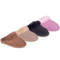 Bearpaw Suede Backless Slippers w/Sheepskin Lining