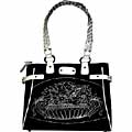 Dan W Quilted White and Black Canvas Tote