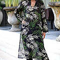 'Black Bamboo Paradise' Cotton Caftan (Indonesia)