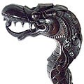 'Dragon Head III'  Wood Walking Stick (Indonesia)