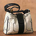 'Braids' Cotton and Leather Shoulder Handbag (Peru)