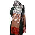 'Flyaway Leaves' Silk and Cotton Shawl (Thailand)