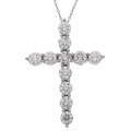 14k White Gold 2ct TDW Diamonds Cross Necklace