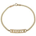 14k Yellow Gold 'Baby' Bracelet with Bismark Chain