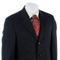 Andrew Fezza Men's Black Stripe 3-Button Suit