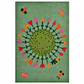 Hand-tufted Round Flower Kids' Rug (5' x 8')