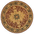 Heritage Tabriz Red/ Black Wool Rug (8' Round)
