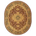Heritage Tabriz Red and Black Rug (7'6 x 9'6 Oval)