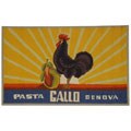 Vintage Poster Blue Wool Rug (2'6 x 4')