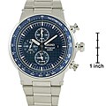 Seiko Chronograph Blue Dial Stainless Steel Watch