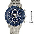 Seiko Chronograph Blue Dial Stainless Steel Watch