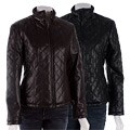 Black Rivet Quilted Faux Leather Jacket