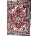 Indo Heriz Hand-knotted Rust/ Black Rug (6' x 9')