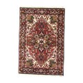 Indo Heriz Hand-knotted Red/ Black Rug (4' x 6')
