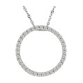 14k White Gold 1/8 TDW Diamond Circle of Life Necklace