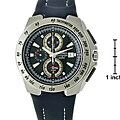 Seiko Chronograph Black Dial Black Strap Watch