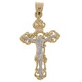 14k Two-tone Gold Traditional Crucifix Pendant