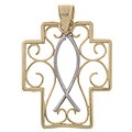 14k Two-tone Gold 'The Way' Cross Pendant