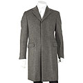 Prada Men's Grey Wool Plaid Coat
