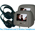 7-inch Grey Headrest LCD and DVD Player (Set of 2)