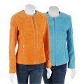 Mark Alan Zip-front Jewel Neck Suede Jacket