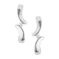 14k White Gold Diamond Hoop Earrings