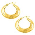 14k Yellow Gold Twisted Hoop Earrings