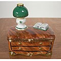Limoges Chest with Lamp and Book Keepsake Box
