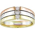 14k Tri-tone Gold and 1/6ct Diamond Ring