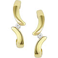 14k Yellow Gold Diamond Hoop Earrings
