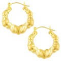 14k Yellow Gold Hugs & Kisses Hoop Earrings